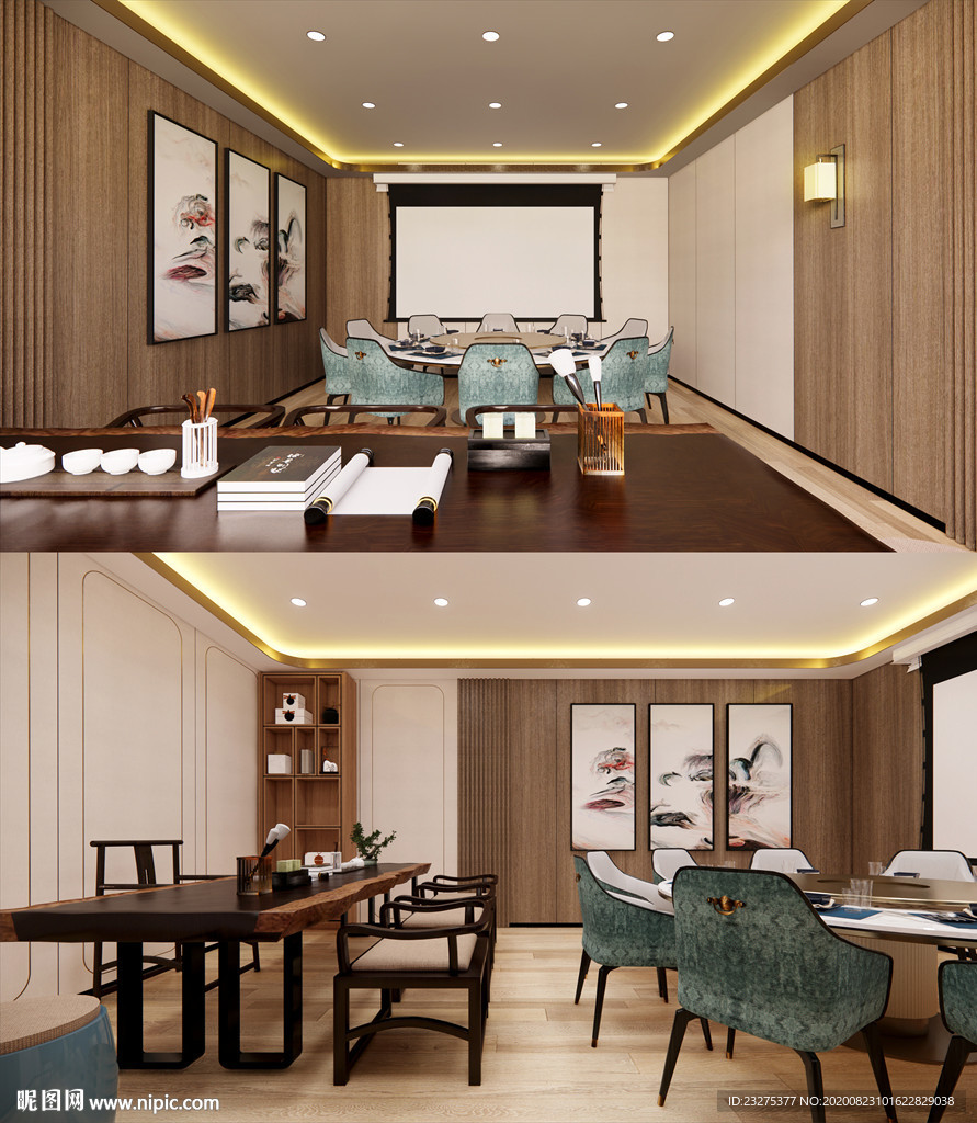 新中式茶室原创设计模型
