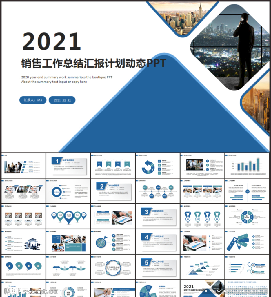 銷售工作總結匯報計劃動態PPT