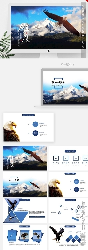 雄鷹展翅公司企業文化宣傳PPT