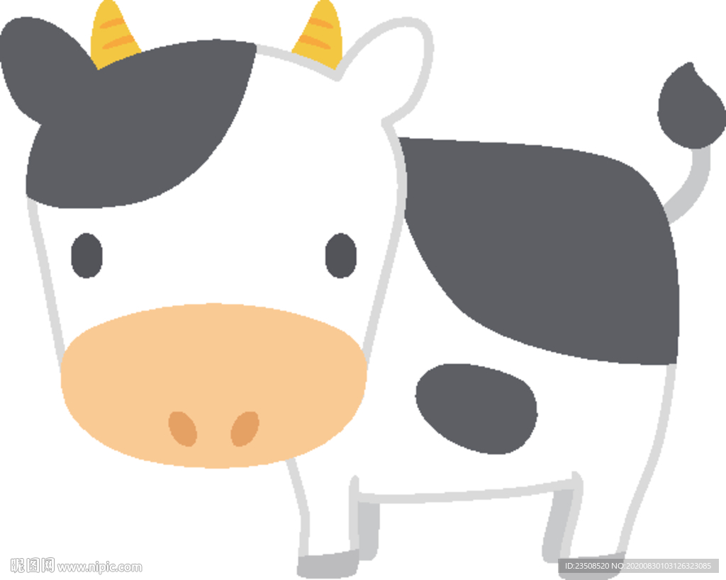卡通奶牛插画图标