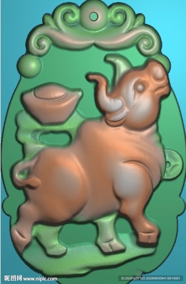 十二生肖 牛精雕圖