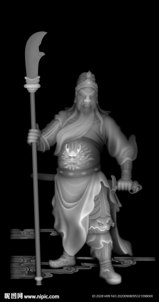 關公灰度圖 關羽灰度圖