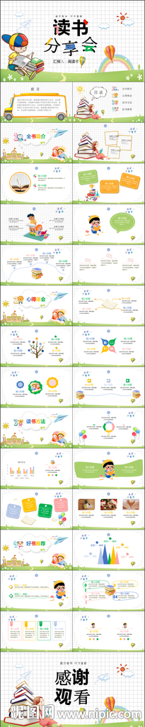 幼兒園兒童小學(xué)生閱讀分享PPT