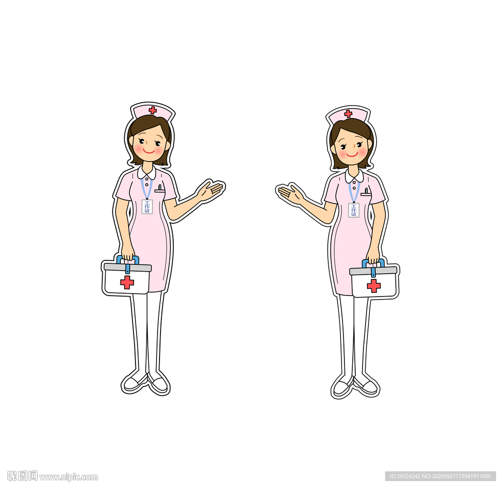 卡通护士 护士药箱 护士立牌