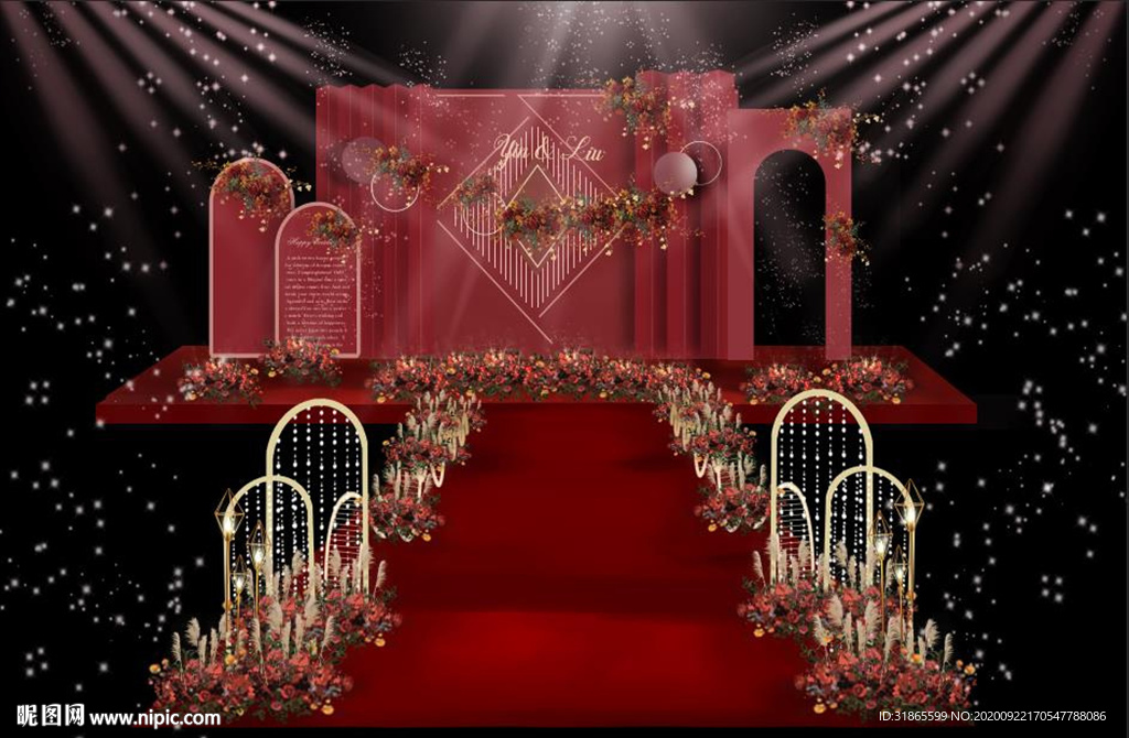 红色舞台设计