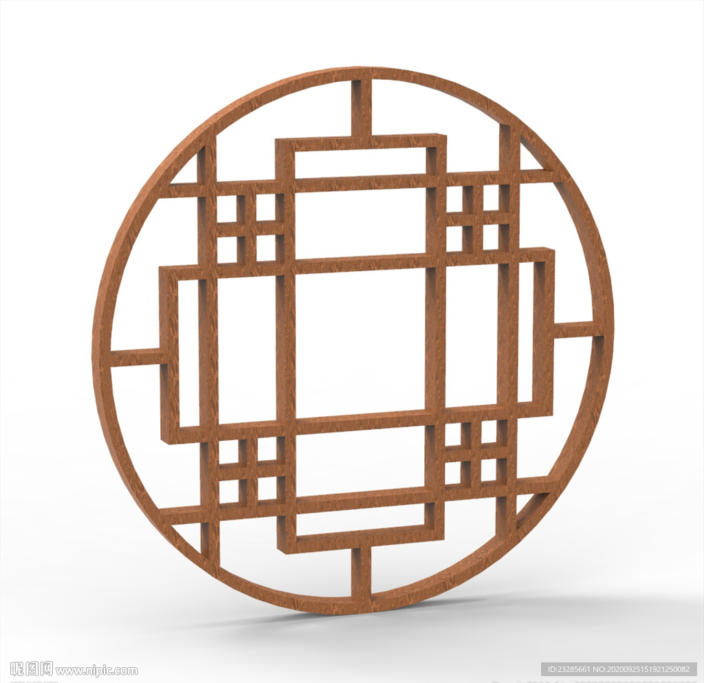 中式窗户c4d模型ks工程文件图片