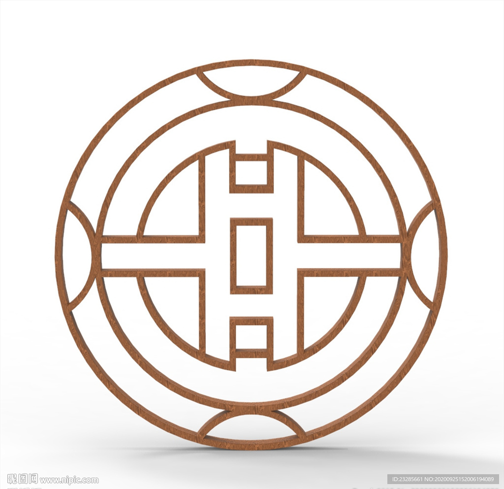 中式古典窗戶C4D模型KS工程