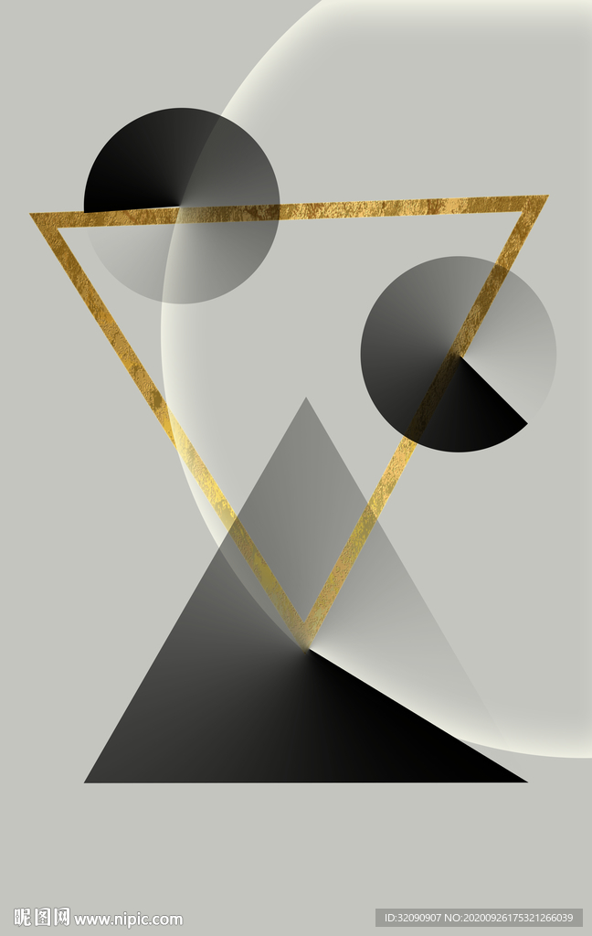 几何图形三角形圆圈晶瓷画装饰