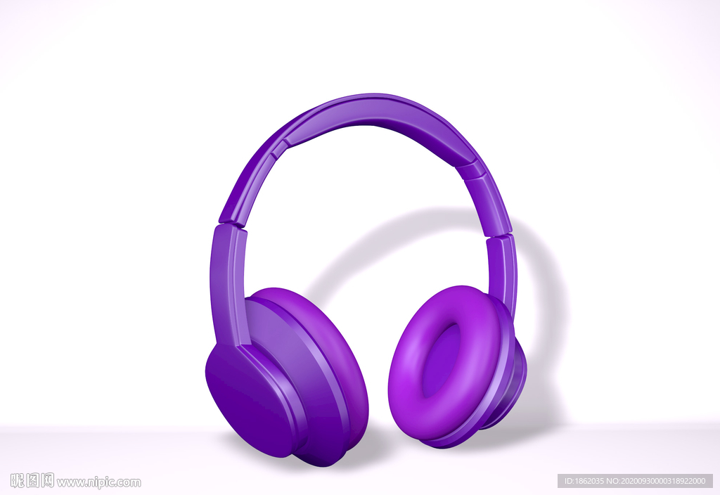 立体耳机图片 紫色