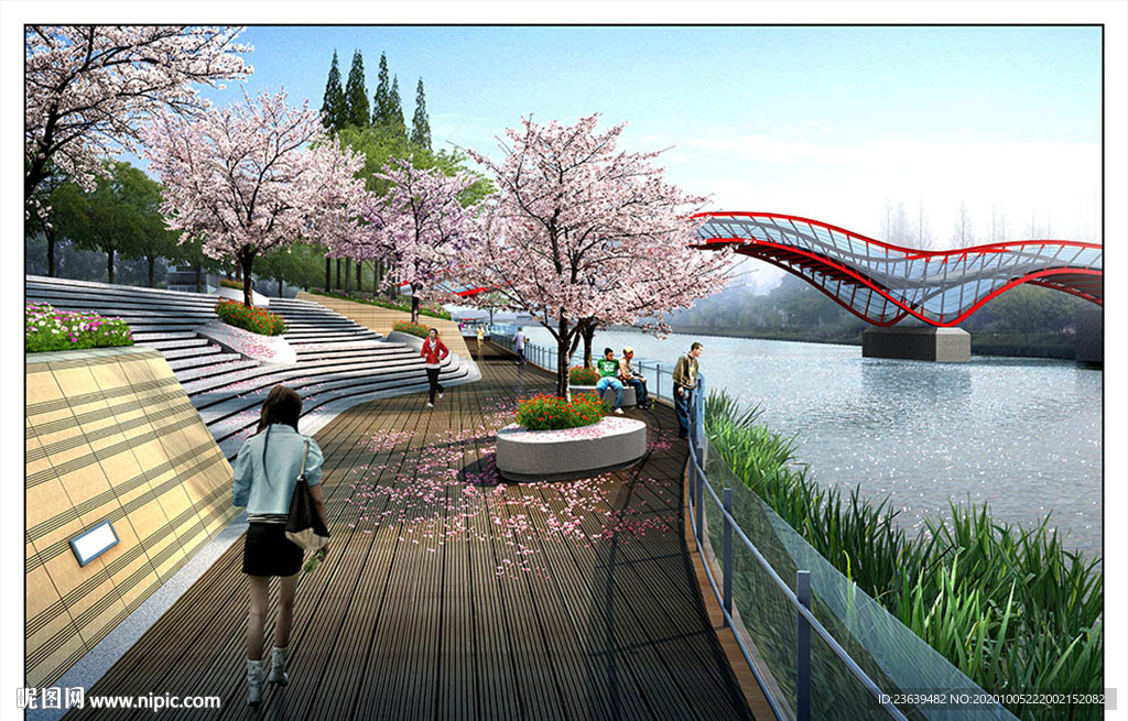 滨河城市景观规划设计 效果图