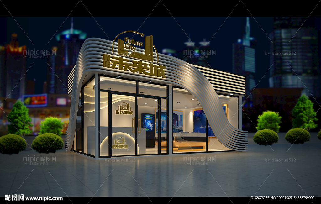 戶外展廳設(shè)計(jì)3D模型（含PS）