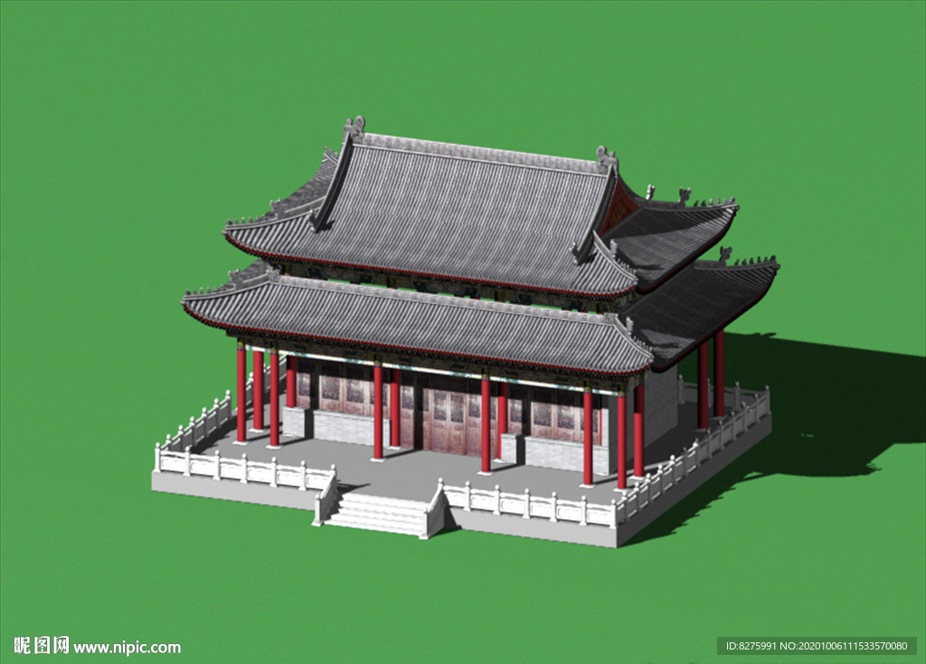 歇山殿古建筑3D模型（帶貼圖）