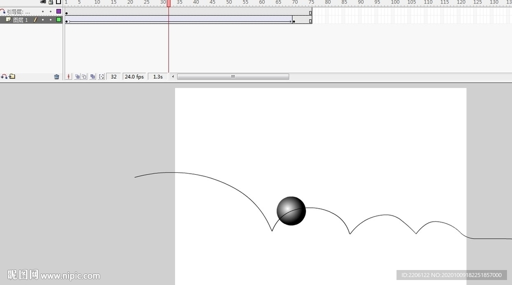 小球引导性弹跳3秒作业动画