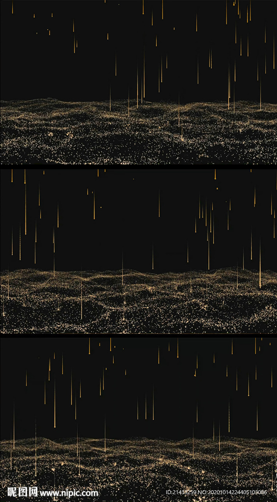 金色流星粒子掉落視頻素材