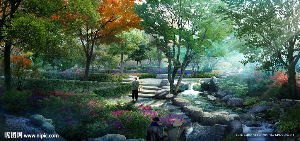 生態游園景觀效果圖