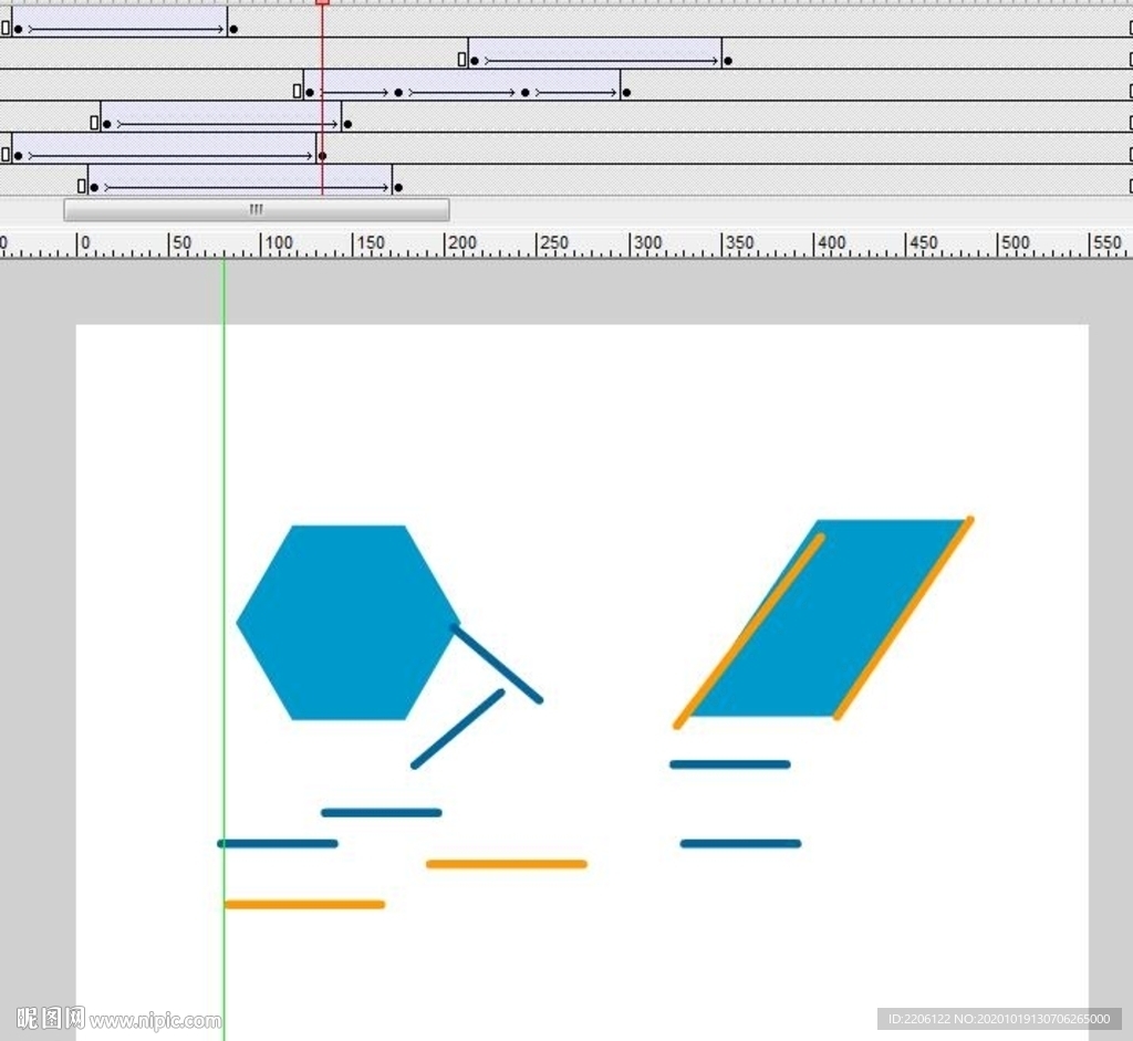 六角形和四边形的拆散动画课件