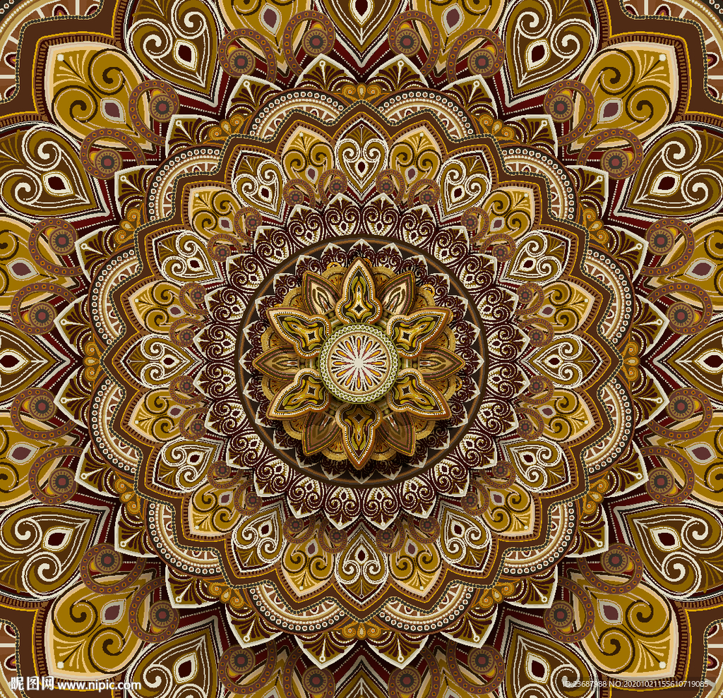 棕色阿拉伯装饰图案
