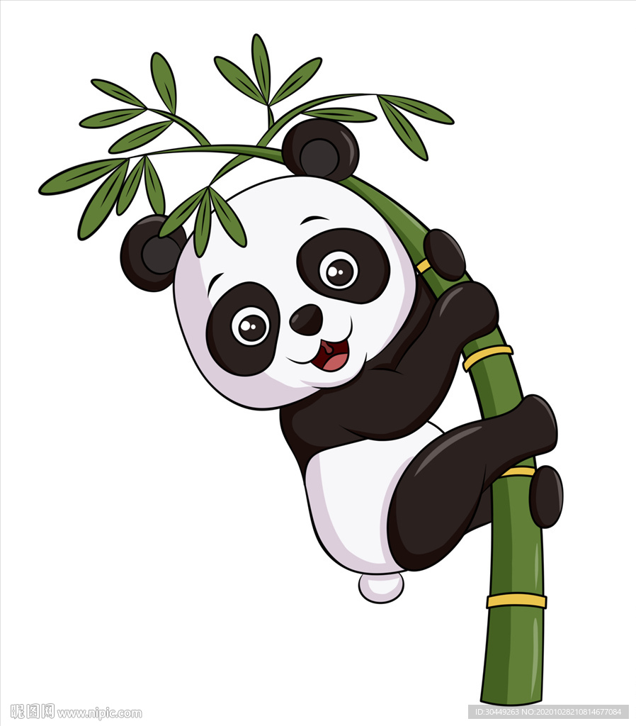 矢量熊猫竹子素材卡通大熊猫插画图片