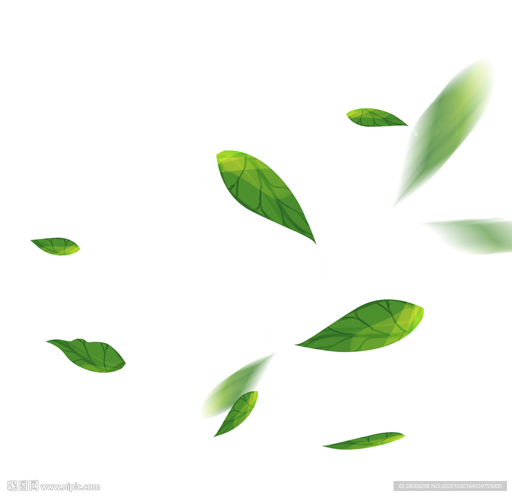 扁平绿色叶子插画图片_卡通植物_动漫卡通_图行天下图库