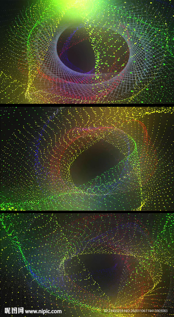 彩色粒子空間背景視頻