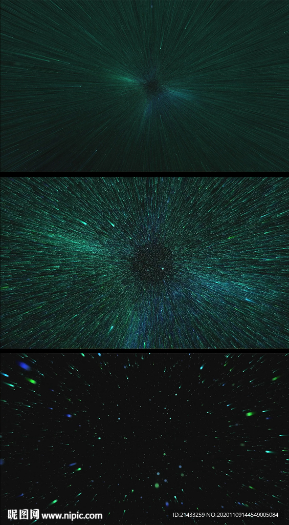綠色粒子光線穿梭慢鏡頭特效背景