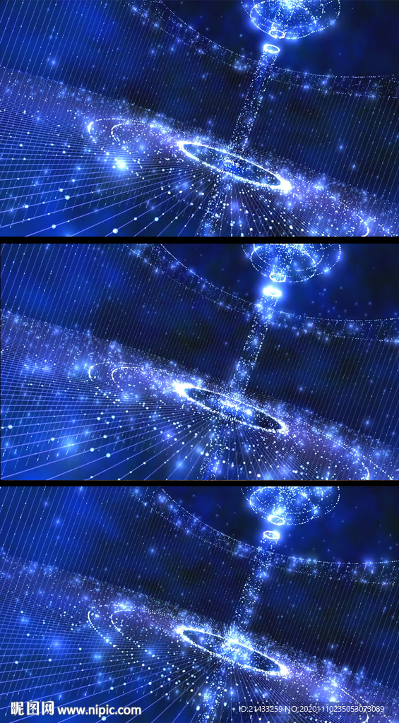 藍(lán)色科技粒子飛升空間特效背景