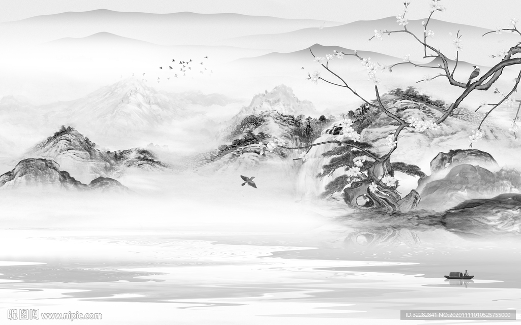 gray168元(cny×关 键 词:高档 意境山水画 tif分层 灰色