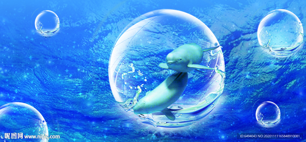 保护江豚水生动物公益海报背景