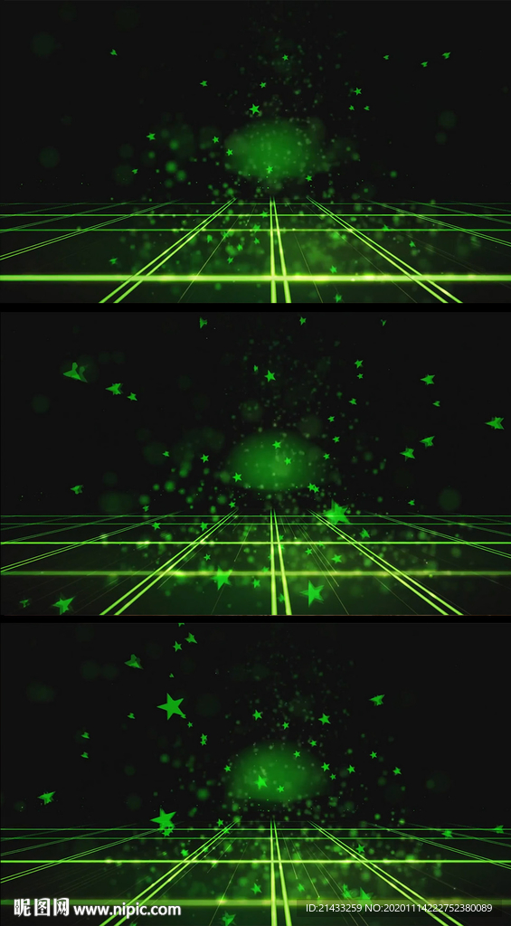 绿色五角星空间动感舞台背景