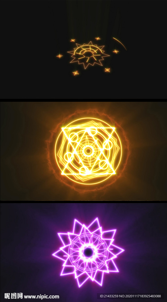 夢幻大氣魔法陣帶通道視頻素材