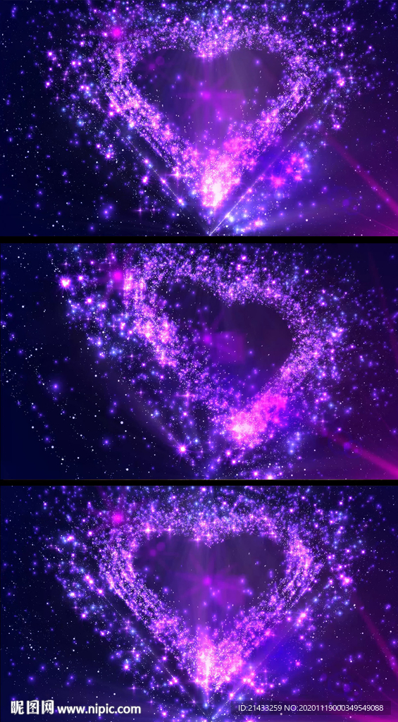4K愛心紫色粒子擴散特效背景