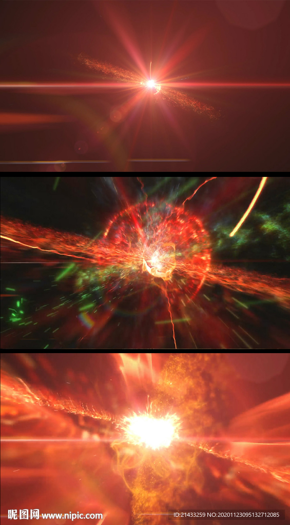 紅色粒子星云擴散特效視頻