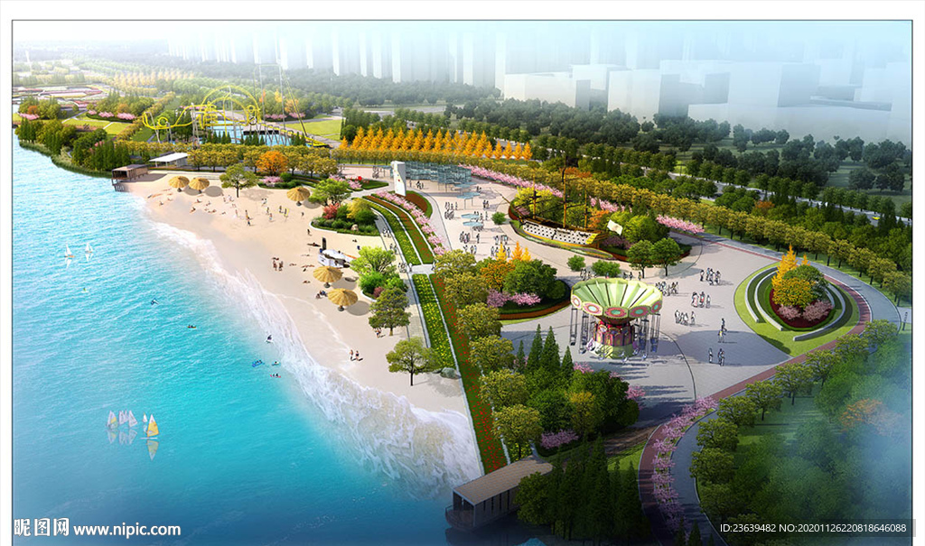 滨海游乐场公园规划设计 效果图