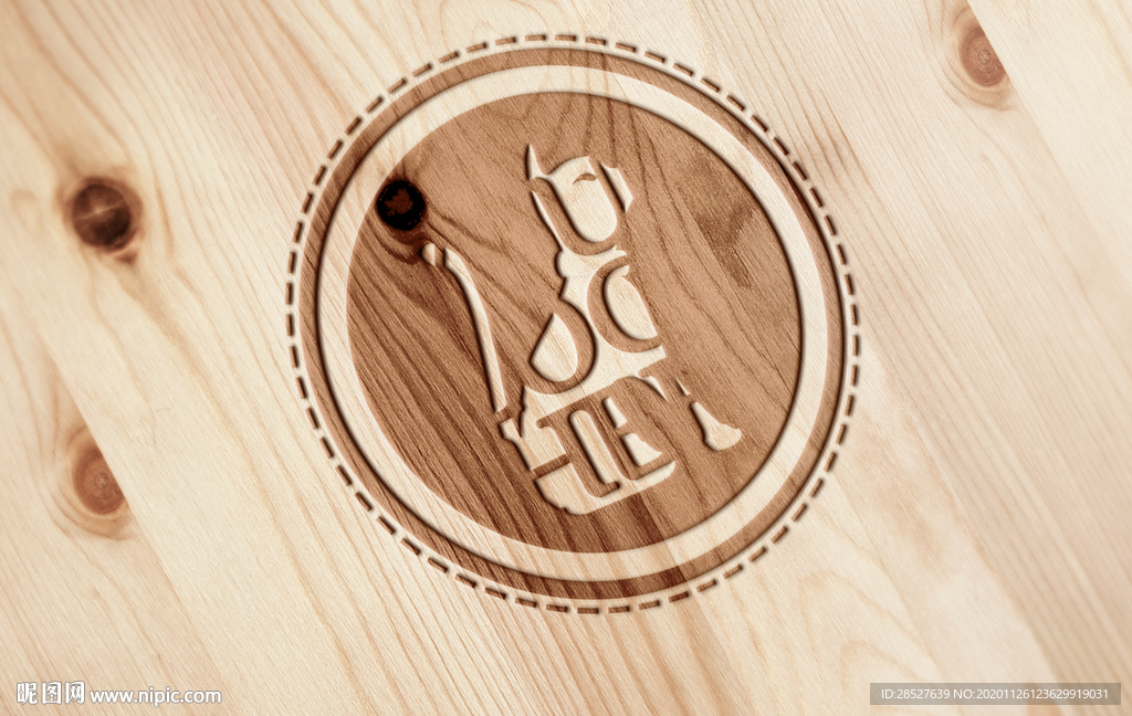 品牌logo木头雕刻样机