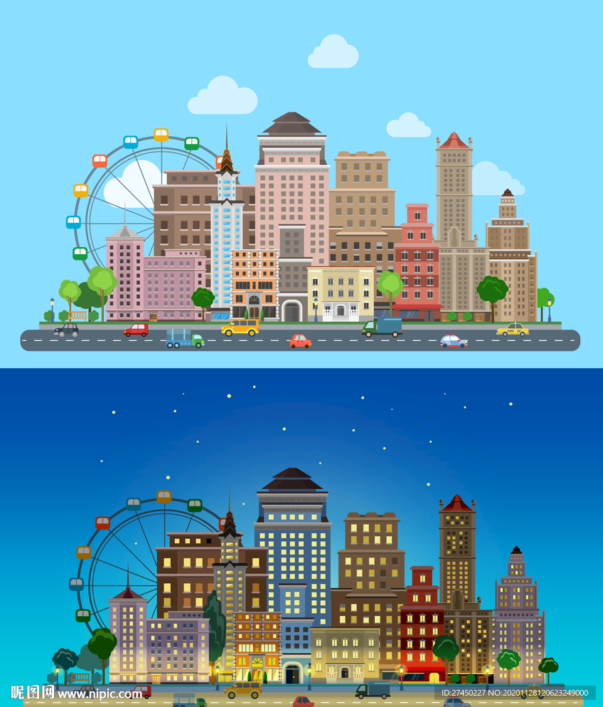 卡通城市背景
