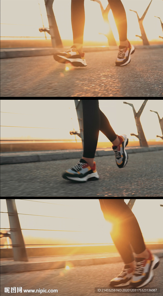 清晨跑步慢动作视频素材