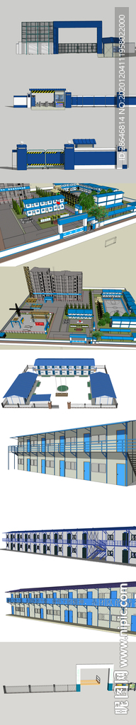 臨建活動板房SU模型