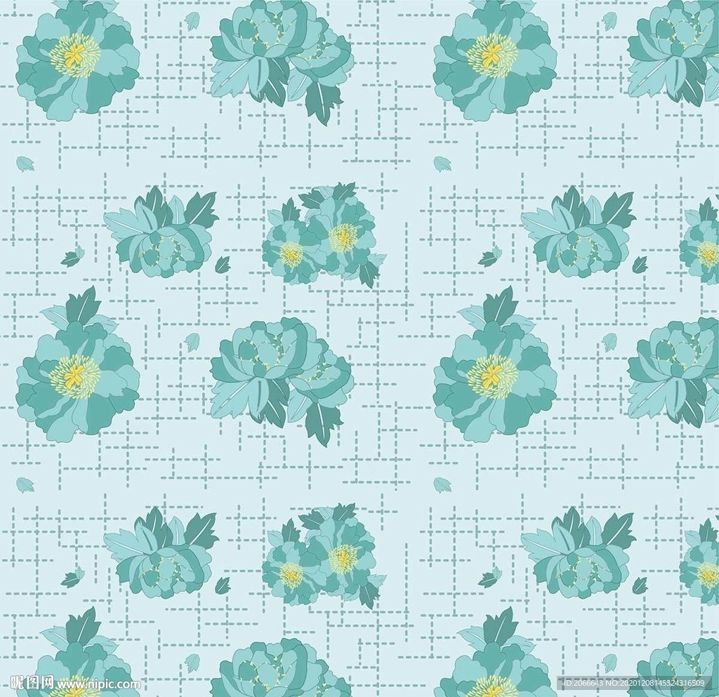 青花底紋 花朵背景