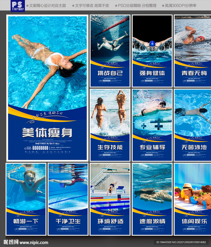 游泳 游泳海报 游泳展板