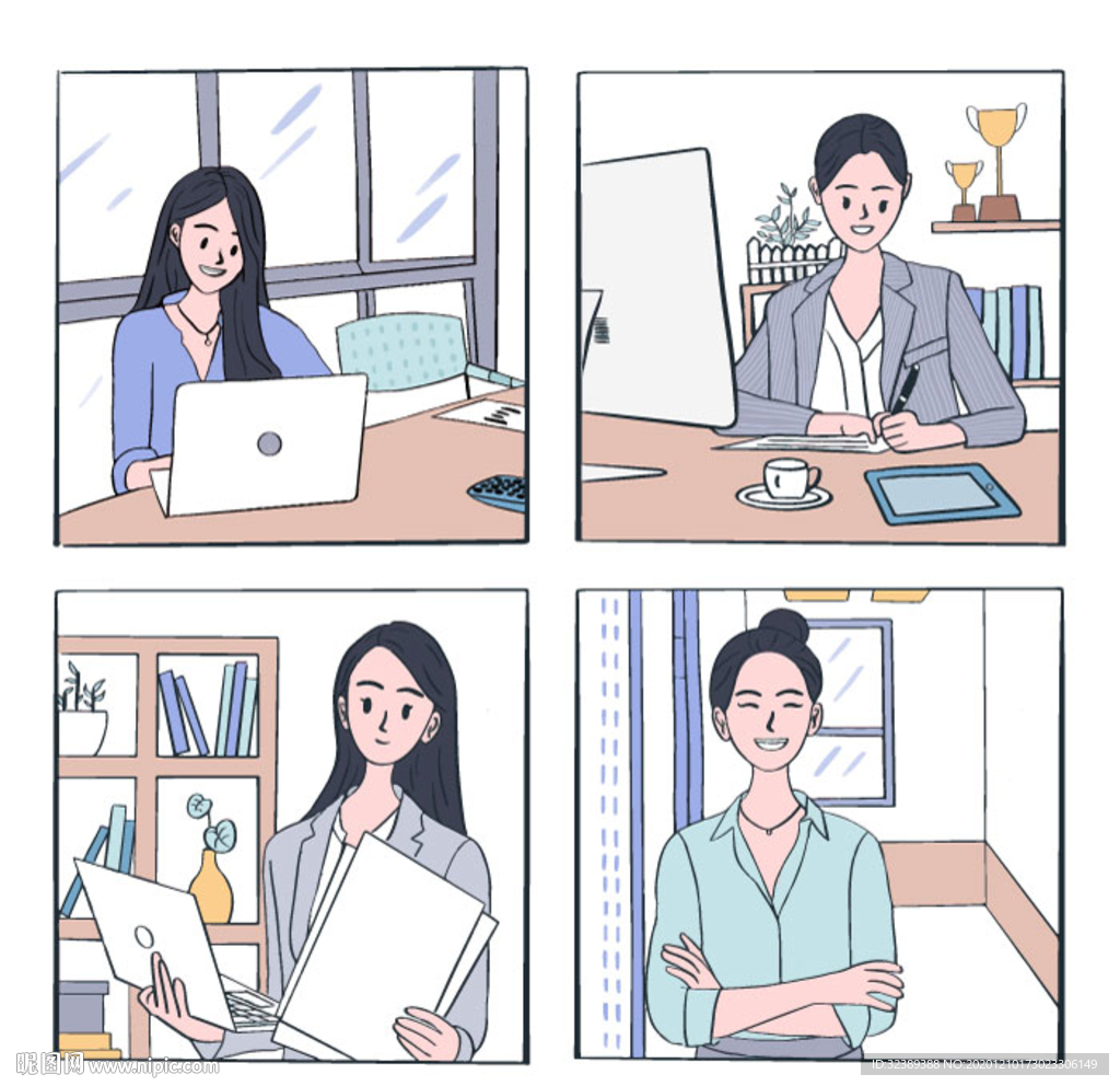 手繪商務(wù)辦公職業(yè)女性