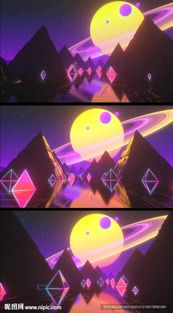 卡通宇宙星球動感視頻背景