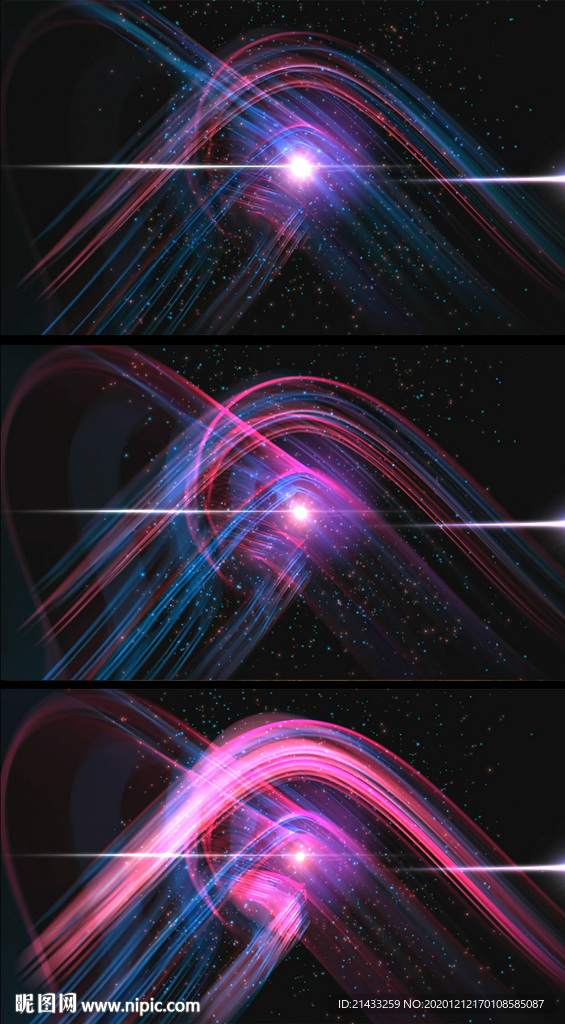 唯美粒子光帶星空視頻背景