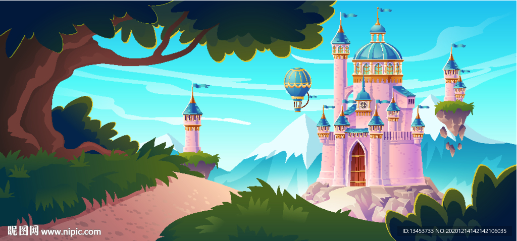 魔法城堡宫殿插画