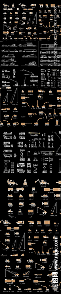 多种工程车辆CAD图库