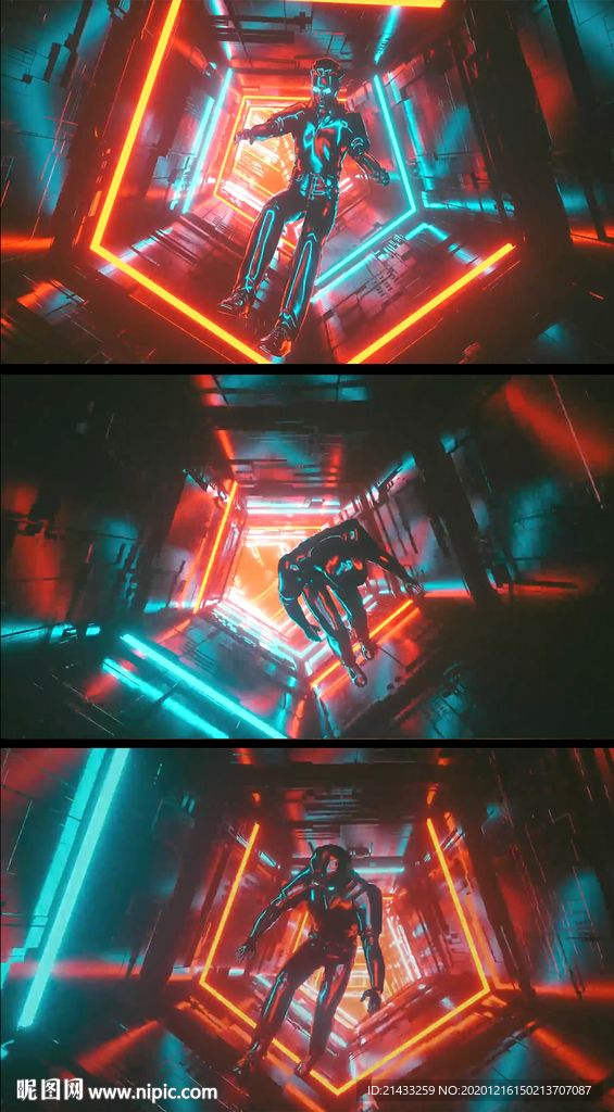 機器人跌落立體VJ背景