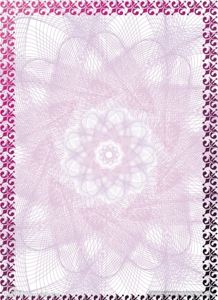 紫萝兰花 美容证书纹