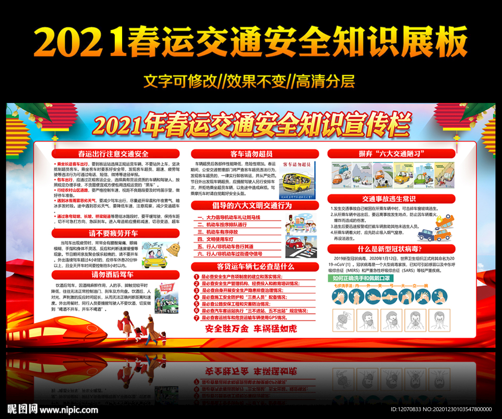 2021春运交通安全知识宣传栏