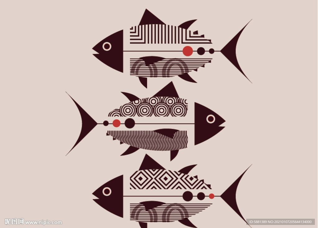 简单装饰鱼的图案