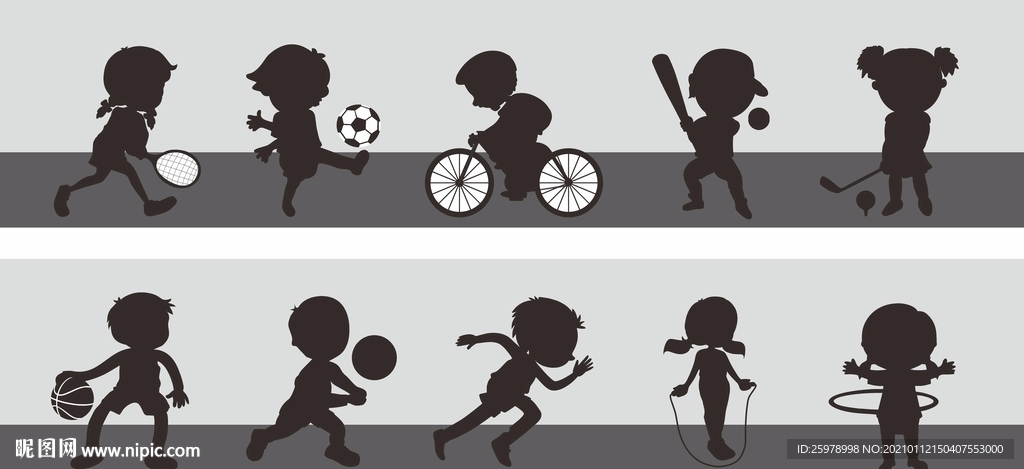 体育运动卡通小孩矢量设计素材图