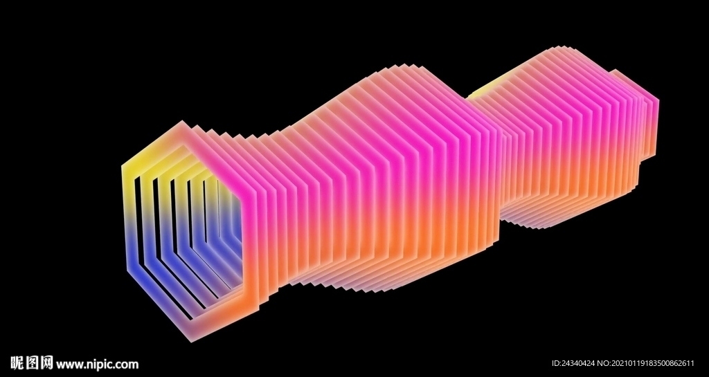 立體3D六邊形動(dòng)態(tài)視頻